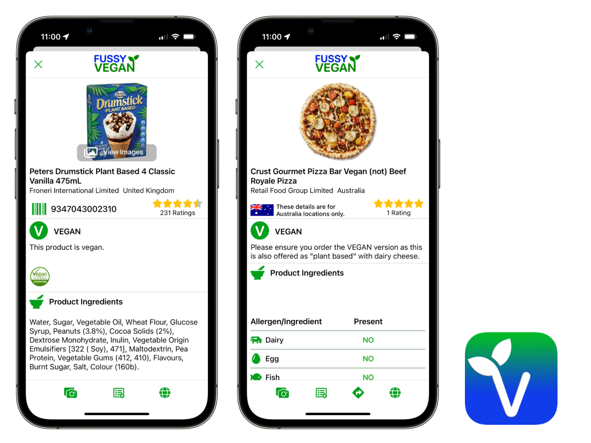 Fussy Fussy Vegan App.
