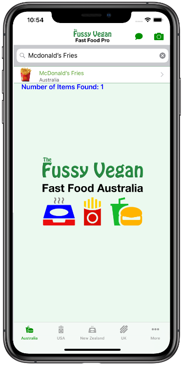 Fussy Vegan Fast Food Pro app