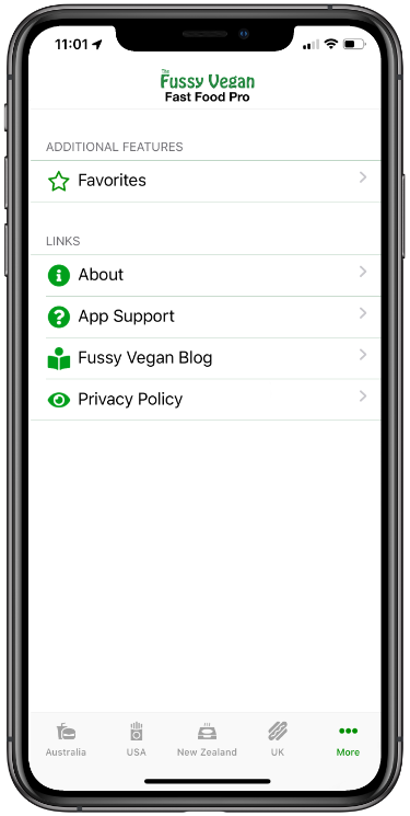 Fussy Vegan Fast Food Pro app