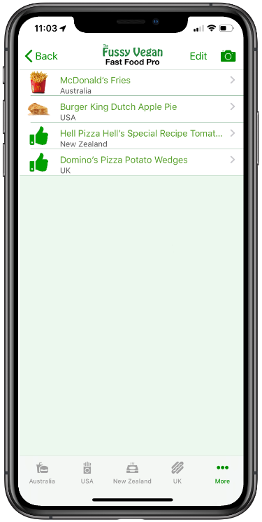 Fussy Vegan Fast Food Pro app