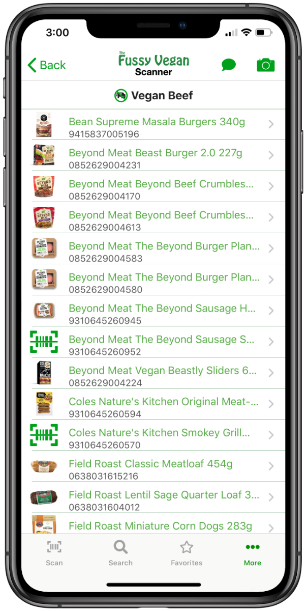 Fussy Vegan Scanner app