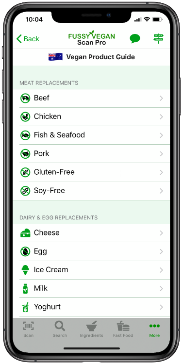 Fussy Vegan Scan Pro app