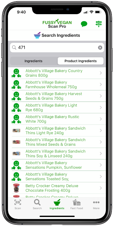 Fussy Vegan Scan Pro app